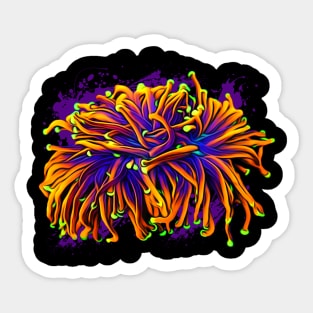 Orange torch coral Sticker